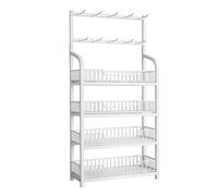 Soporte de exhibición de alambre de metal, organizador de despensa de 4/5 niveles para patatas fritas y aperitivos, estante de concesión de cine en casa, negro, 50 x 27 x 146 cm