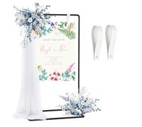 Soporte de exhibición de boda ajustable, letrero de bienvenida al aire libre, cartel de bienvenida, soporte de arco cuadrado (negro)