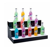 Soporte de exhibición de botellas de vino con iluminación LED de varios niveles con luces que cambian de color para decoración del hogar, bar y fiesta