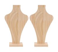 Soporte de Exhibición de Collar de Madera Maciza, 2 Conjuntos de Collares de Madera para Mostrar Marcos de Joyería de Madera Maciza Ligera en Forma de Jarrón Soporte de Exhibición de Collar (S)