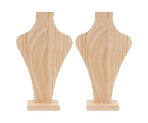Soporte de Exhibición de Collar de Madera Maciza, 2 Conjuntos de Collares de Madera para Mostrar Marcos de Joyería de Madera Maciza Ligera en Forma de Jarrón Soporte de Exhibición de Collar (S)