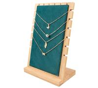 Soporte de exhibición de collares de bambú, soporte vertical para collares, organizador de joyas de cadena larga con acolchado de terciopelo, tablero de exhibición de pulseras para collar con colgante