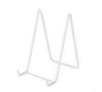 Soporte de exhibición de escritorio de hierro para impresiones artísticas, fotos y medallas con soporte de caballete de ángulo fijo para una alineación visual consistente (trompeta blanca)