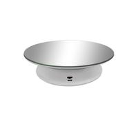 Soporte de Exhibición de Espejo Giratorio Eléctrico 2 Velocidades Peso Máximo 3 Kg Plataforma Giratoria de 360 Grados Fotografía (Blanca)
