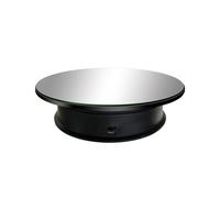 Soporte de Exhibición de Espejo Giratorio Eléctrico 2 Velocidades Peso Máximo 3 Kg Plataforma Giratoria de 360 Grados Fotografía (Negro)