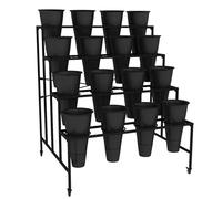 Soporte de exhibición de Flores con Cubos de Flores, Estante móvil para Carro de Plantas, Estante para contenedores de Flores Cortadas, estantes de exhibición de Plantas de floristería