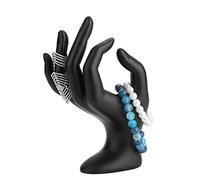 Soporte de Exhibición de Joyas, Maniquí de Mano, Soporte de Joyas Organizadores de Exhibición para Pendientes y Pulsera Ok-Gesto de la Mano Negro (#01)