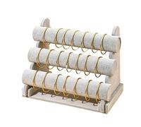 Soporte de exhibición de joyas multicapa, organizador de pulseras, aretes, estante de almacenamiento, soporte de accesorios de mercado, estilo nórdico (gris)