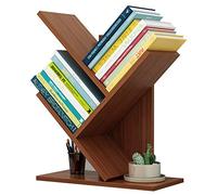 Soporte de exhibición de madera con forma de árbol, estantería de escritorio, almacenamiento de oficina en casa para libros, revistas, CD, estante creativo para decoración de mesa