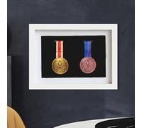 Soporte de exhibición de medallas, Caja de exhibición de medallas, 2 medallas, 3D Multiusos, exhibición de medallas Correr, maratón, Gimnasia y Todos los Deportes, Insignias, A4,