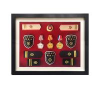 Soporte de exhibición de medallas de maratón, caja de memoria con marco de fotos de imagen profunda 3D, vitrina de sombra para colgar de pie, para medallas de muestras,manualidades,broche de insignia