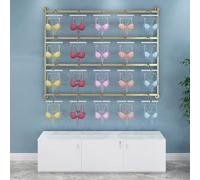 Soporte de exhibición de ropa interior, estante de lencería montado en la pared para tienda minorista, estantes de metal para sujetadores, bragas y accesorios, organizador de almacenamiento de centro