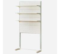 Soporte de exhibición de tablero de clavijas, estante comercial con 3 estantes ajustables para tienda de comestibles o tiendas de licores
