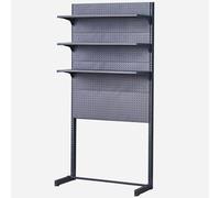 Soporte de exhibición de tablero de clavijas, estante comercial con 3 estantes ajustables para tienda de comestibles o tiendas de licores