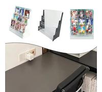 Soporte de exhibición de tarjetas acrílicas de tres capas para coleccionistas para organizar y mostrar perfectamente tarjetas con diseño abierto para una rápida inserción y extracción (negro)
