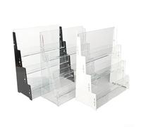 Soporte de exhibición de tarjetas acrílicas para tarjetas coleccionables, tarjetero de tres capas con estante acrílico transparente, estante de almacenamiento de tarjetas de escritorio para tarjetas