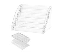 Soporte de exhibición de uñas acrílicas pulidas, estante transparente organizado, organizador de almacenamiento para salón y uso doméstico