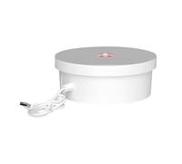 Soporte de exhibición giratorio con luz RGB, 360 ° giratorio redondo eléctrico motorizado expositor para presentaciones de productos, joyas, relojes