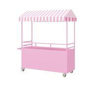 Soporte de exhibición móvil con toldo para vendedores de comida callejera, carrito al aire libre con ruedas bloqueables para mercados y eventos, adecuado para ventas de alimentos y dulces