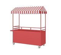 Soporte de exhibición móvil con toldo para vendedores de comida callejera, carrito al aire libre con ruedas bloqueables para mercados y eventos, adecuado para ventas de alimentos y dulces