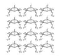 Soporte de exhibición, paquete de 12 soportes de exhibición de metal para bolas de cristal de 40 a 80 mm, soportes triangulares plateados vintage para pisapapeles de esferas, globos, decoración