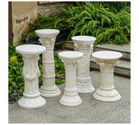 Soporte De Exhibición Tipo Columna Romana Para Decoración De Bodas, Pedestal De Material Compuesto De Cemento Para Eventos, Expositor Para Pasteles(White-65CM)