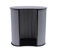 Soporte de exposición plegable, mostrador de recepción portátil, contador de ferias desmontable, 90 x 90 cm, podio desplegable, mesa de madera chapada para publicidad, eventos, presentaciones, negro