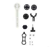 Soporte de extensión central para computadora para manillar integrado, soporte GPS compatible con Garmin para Bryton para Cateye, soporte de nailon ligero con soporte de luz y 3 bases adaptadoras
