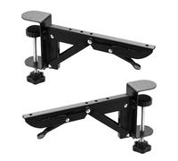 Soporte de extensión de escritorio plegable: no hay soporte de perforación de mano para estaciones de trabajo | Estante de escritorio de computadora resistente para salas de estudio y mesas de