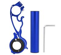 Soporte de extensión de manillar | Tubo de aleación de aluminio de 10 cm para faros/computadora/GPS | Se adapta a manillares de 22,2-31,8 mm | Cierre de tornillo doble con llave incluida (azul)