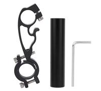 Soporte de extensión de manillar | Tubo de aleación de aluminio de 10 cm para faros/computadora/GPS | Se adapta a manillares de 22,2-31,8 mm | Cierre de tornillo doble con llave incluida (negro)