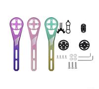 Soporte de extensión de ordenador de bicicleta de aleación de aluminio fuerte y ligero para Garmin y para igpsport, ajustable para adaptarse a varias configuraciones de manillar (morado)