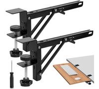 Soporte de Extensión Escritorio Clip Lateral Plegable para Teclado de Metal | 10zoll 2Pz Abrazadera Lateral de Bandeja de Teclado Computadora Ajustable Estante de Soporte de Placa de Extensión