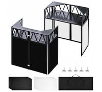 Soporte de fachada portátil para DJ, mesa plegable de DJ de 40 x 20 x 45 pulgadas, estación de fachada de DJ para controlador de DJ, mezclador y laptop, eventos y fiestas, incluye bolsa de transporte