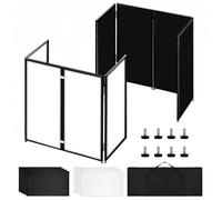 Soporte de fachada portátil para DJ, mesa plegable de DJ de 45 x 40 pulgadas, estación de fachada de DJ para controlador de DJ, mezclador y laptop, eventos y fiestas, incluye bolsa de transporte y dos