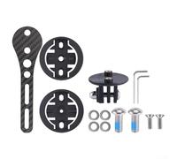 Soporte de fibra de carbono para computadora, soporte de manillar para computadoras de ciclismo, cámaras de acción y luces, ligero, 30 mm/145 mm/161,5 mm, negro (130 mm, negro)