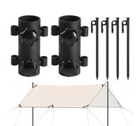 Soporte de fijación para tienda de campaña, soporte para caña de toldo resistente al viento, instalación rápida, base de soporte para barra de paraguas al aire libre para playa, camping, senderismo
