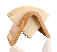 Soporte de filtro de café, 17.6x7.9x11.6cm/6.9x3.1x4.6in Bamboos Filtros de café de madera Dispensador Gran capacidad Display Filtrado de papel Ratadio de almacenamiento Partido