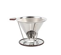 Soporte de filtro de cono de café de acero inoxidable Gotero de malla de doble capa portátil Infusión para tazas Jarras Acero inoxidable 304 Plata 4.9 pulgadas