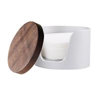 Soporte de filtro de papel, almacenamiento moderno de filtro de café, organizador de filtro de café de madera, dispensador de filtro de papel redondo de repuesto, estante de filtro de papel