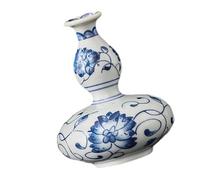 Soporte de flores de porcelana azul y blanca con base redonda, jarrones en miniatura para exhibición de plantas hidropónicas, decoración del hogar, jarrones en miniatura de porcelana azul y blanca