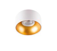 Soporte de foco empotrable redondo Mini RITI GU10 blanco y dorado