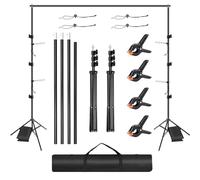 Soporte de Fondo 260 x 300 cm, Sistema de Soporte para Fondo de Fotografía Ajustable con 8 Pinzas de Fondo, 2 Sacos de Arena, 1 Bolsa de Transporte, Marco de Fondo para Estudio Fotográfico, Retrato