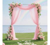 Soporte de fondo de arco de boda, soporte de fondo de arco de metal de 2,1 x 1,2 m, para ceremonia, marco de arco cuadrado de acero inoxidable, decoración para cumpleaños, fiesta, aniversario, baby