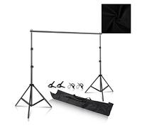 Soporte de Fondo Foto de Fondo Soporte Estudio Luz Trípode Fotografía Fondos de Pantalla Verde Cumpleaños ChromaKey Bolsas de Peso(Basic Kit 1 Black,2000x3000)