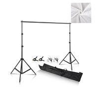 Soporte de Fondo Foto de Fondo Soporte Estudio Luz Trípode Fotografía Fondos de Pantalla Verde Cumpleaños ChromaKey Bolsas de Peso(Basic Kit 1 White,2000x3000)