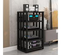 Soporte de gabinete estéreo de audio y video multifuncional para equipos de alta fidelidad, elegante solución de almacenamiento estéreo, soporte de audio para cine en casa