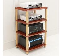 Soporte de gabinete estéreo de madera, estante de audio AV de 2/3/4 niveles para consolas de videojuegos, centro de entretenimiento de esquina, soporte de DVD de alta fidelidad, estantería de cine en