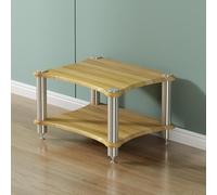 Soporte de gabinete estéreo multimedia, estante esquinero escalonado para medios AV, soporte de consola de madera, estante de torre de alta fidelidad para entretenimiento y reproductor de discos