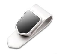 Soporte de gafas de coche Clip para visera solar, estante de almacenamiento de gafas de sol con agarre seguro para la mayoría de vehículos, negro (blanco)